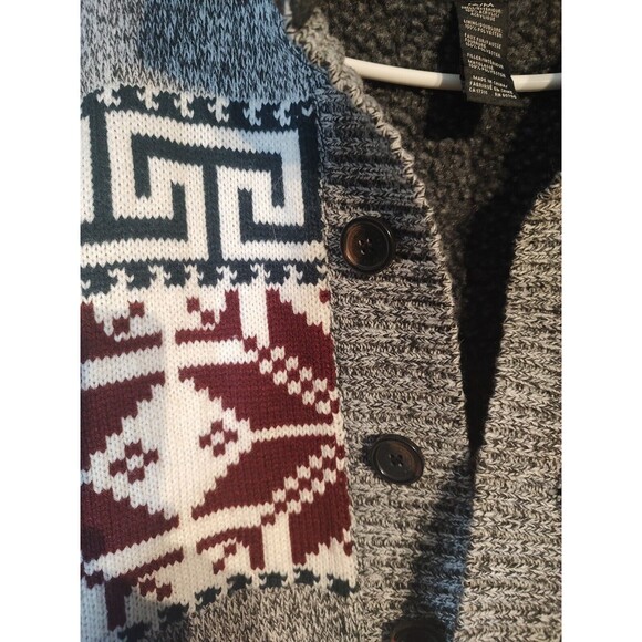 Buffalo David Bitton Sweater Sherpa Lined Button Men Sz M Very Dense Knit Warm - Picture 4 of 6